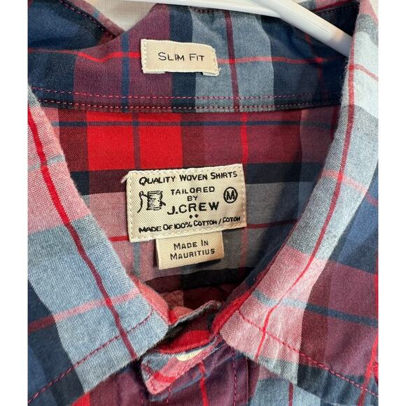 J Crew Quality Woven Shirt Mens Slim Fit Plaid Long Sleeve Button Down size M - Picture 3 of 5